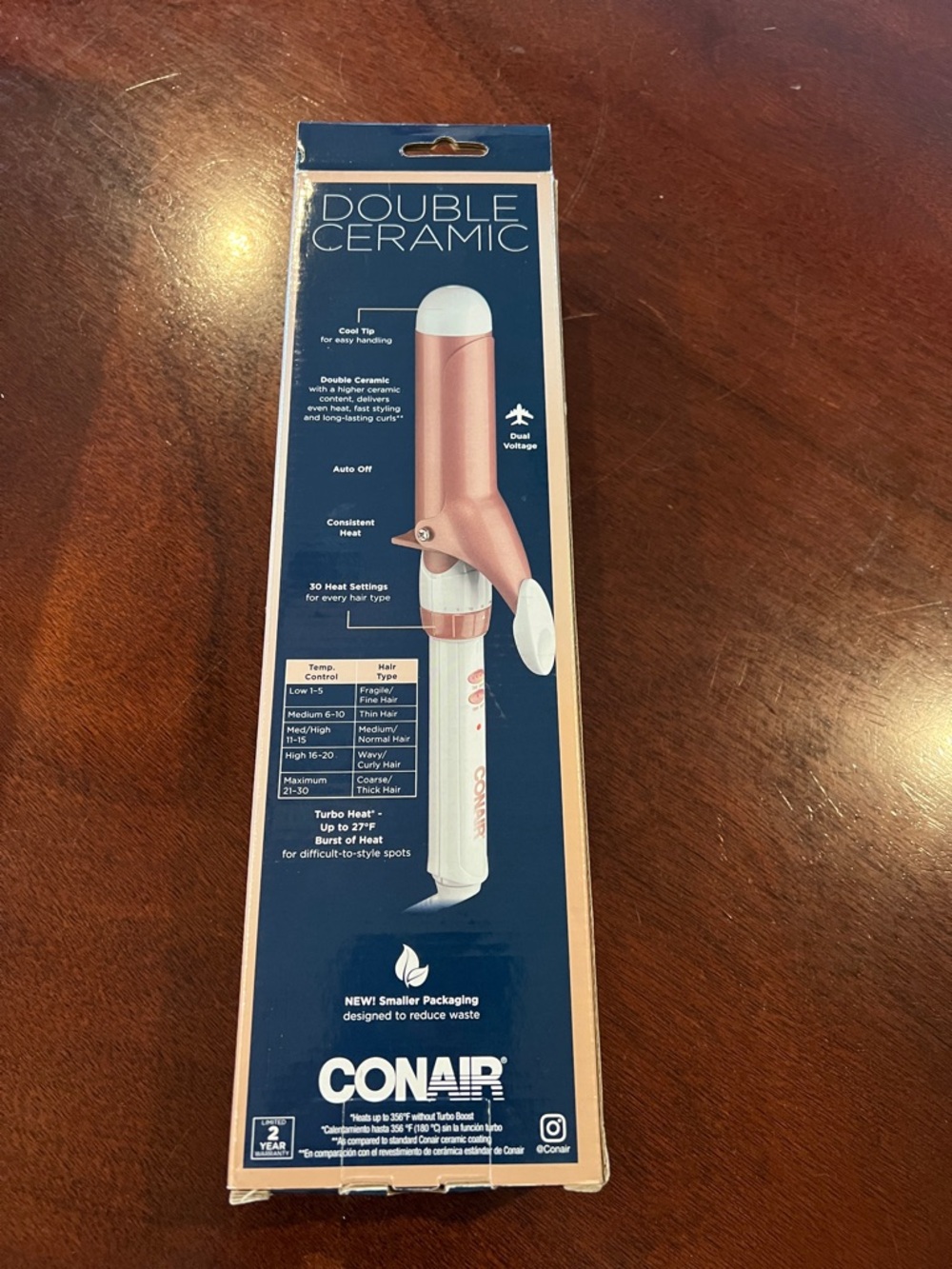 Conair Double Ceramic Curling Iron - Rose Gold/White